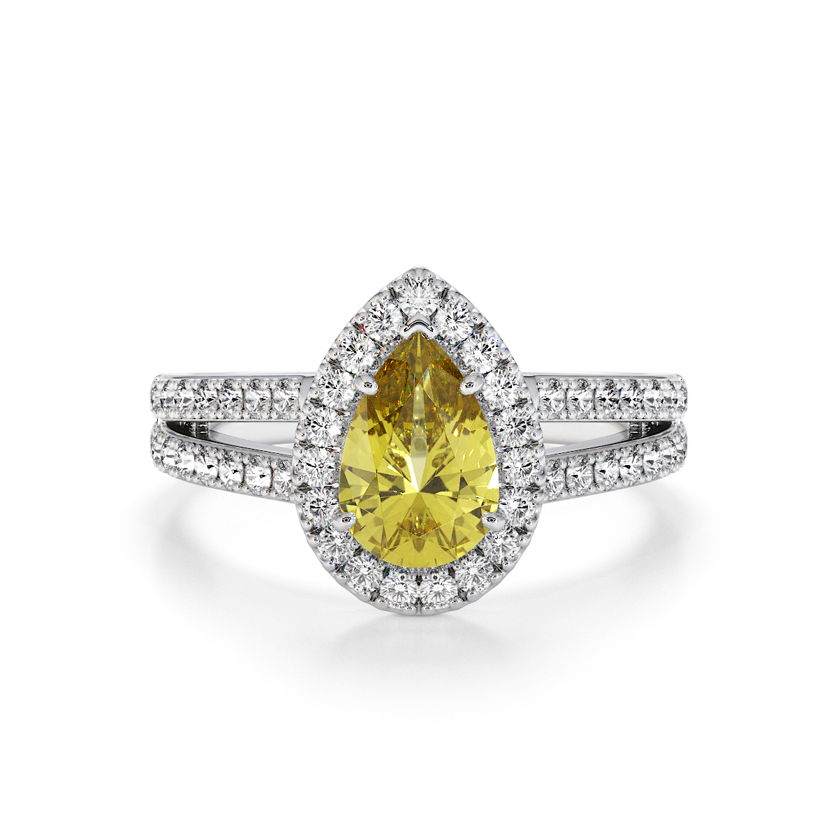 Gold / Platinum Yellow Sapphire and Diamond Engagement Ring RZ3465
