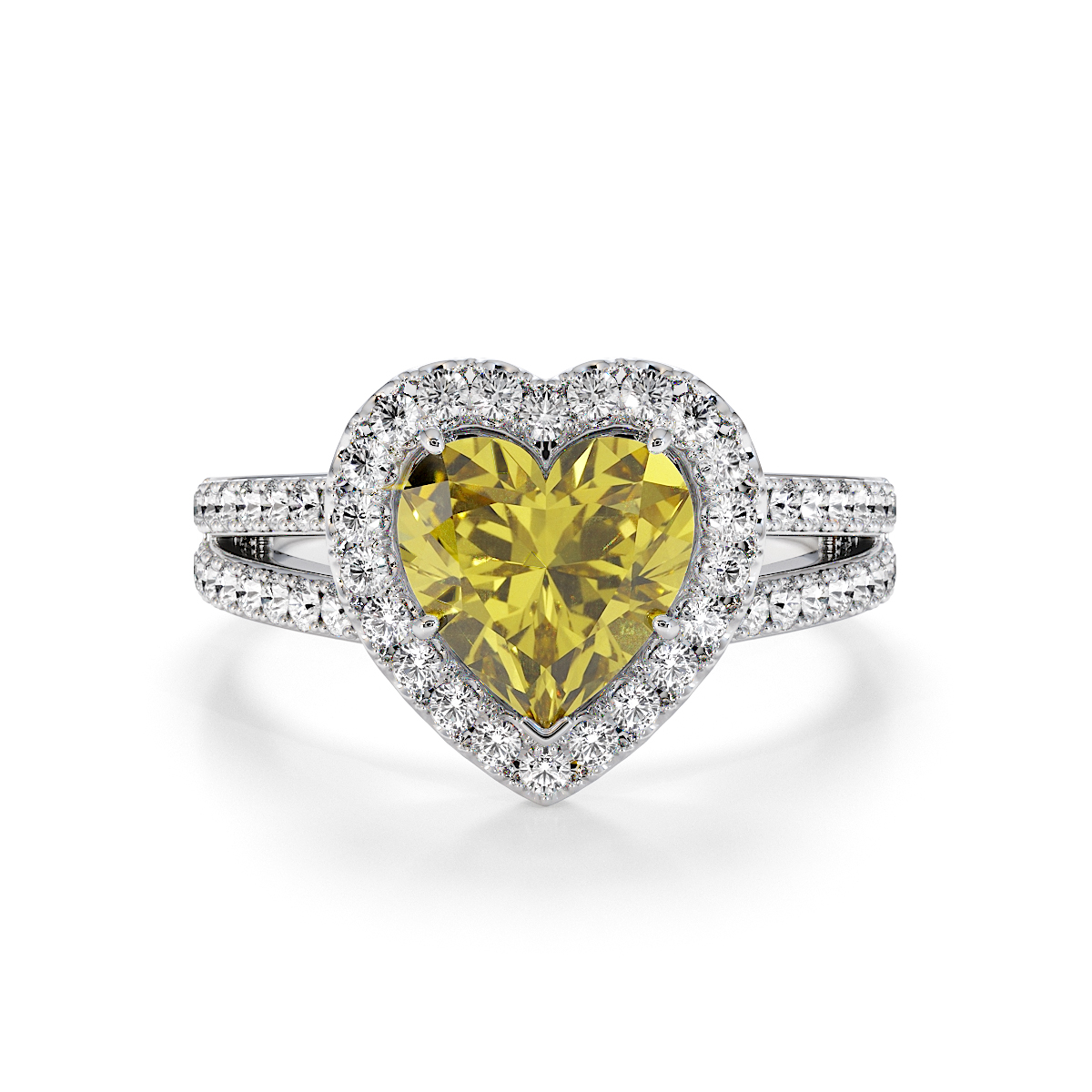 Gold / Platinum Yellow Sapphire and Diamond Engagement Ring RZ3467