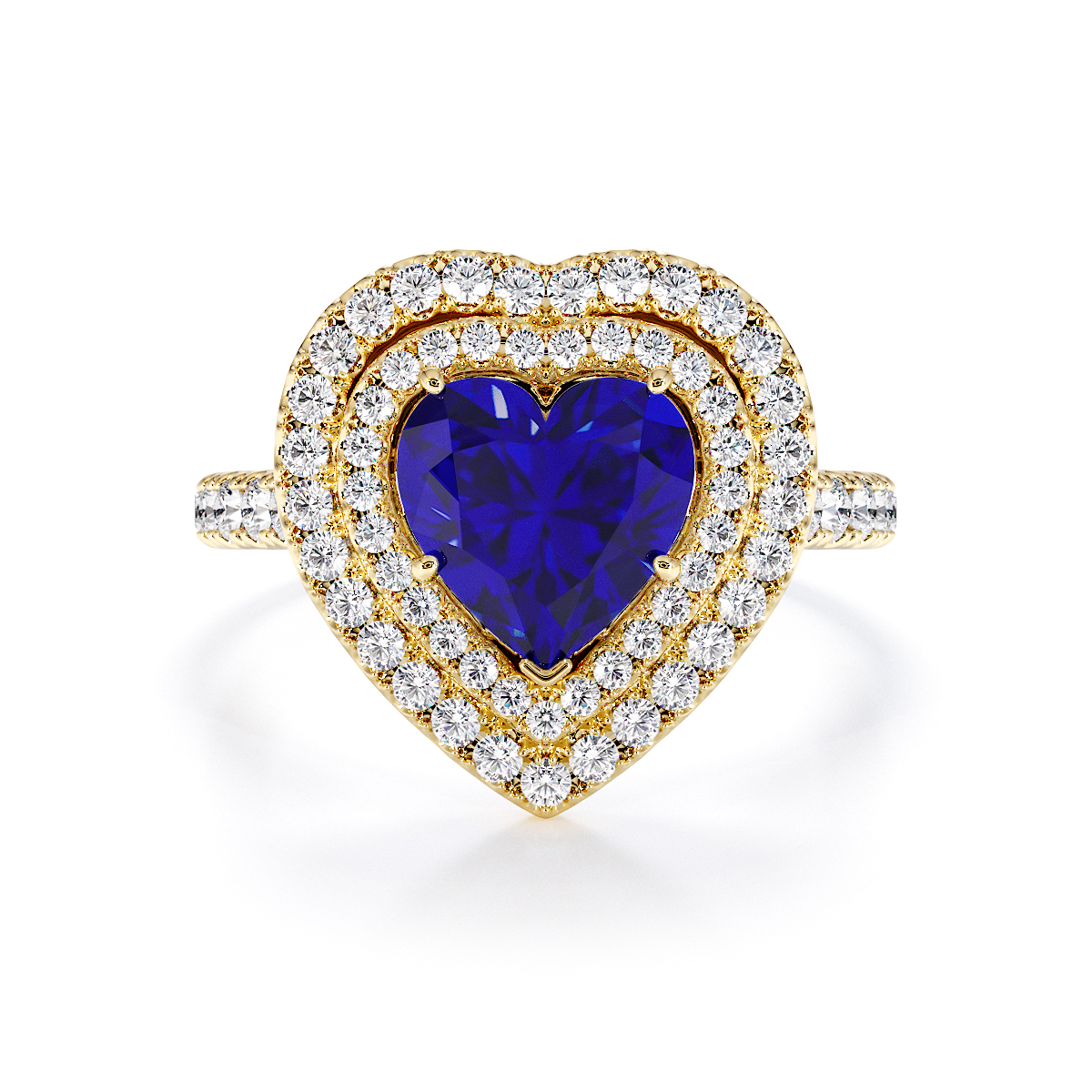Gold / Platinum Blue Sapphire and Diamond Engagement Ring RZ3408