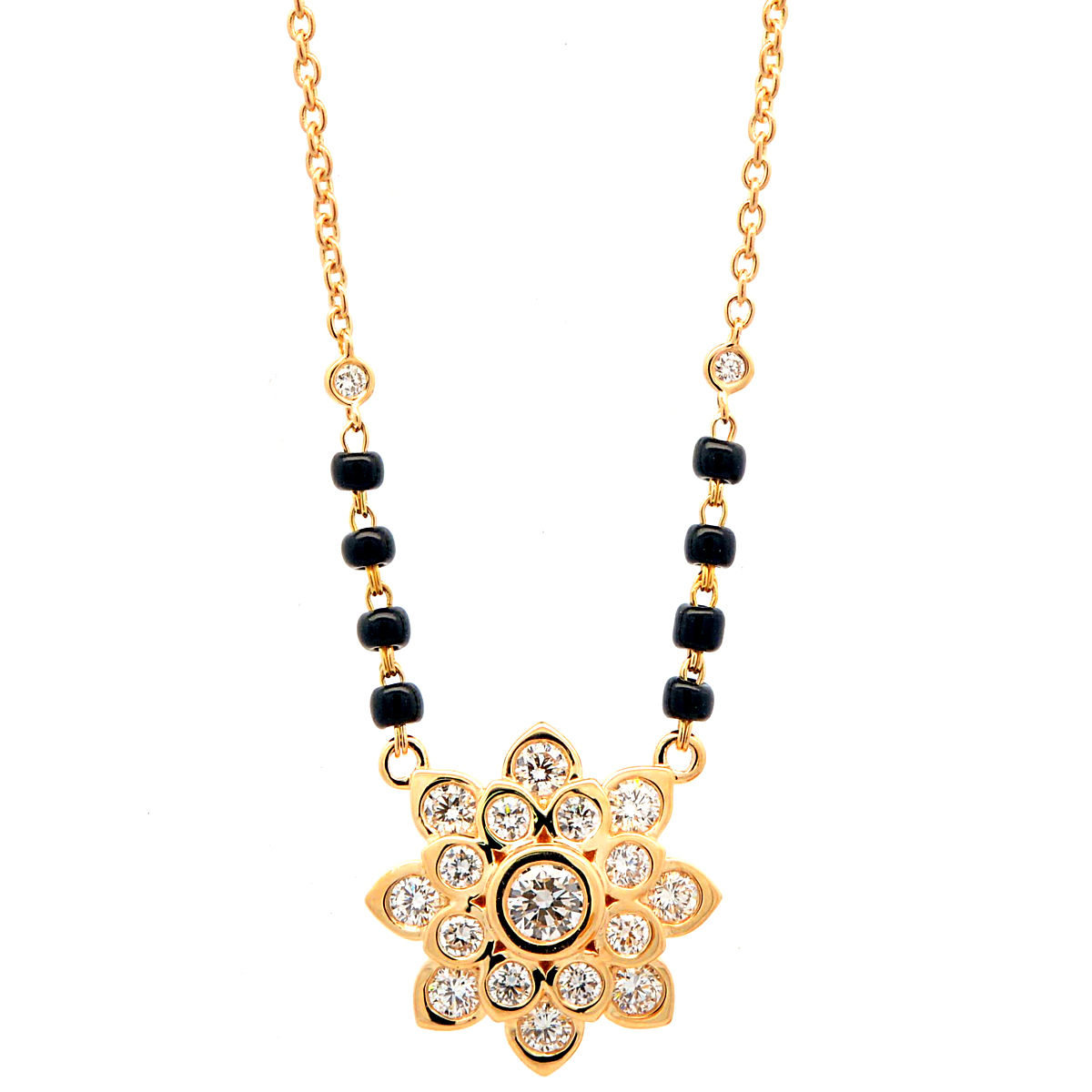 Gold / Platinum Round Cut Diamond Mangalsutra TZ6600