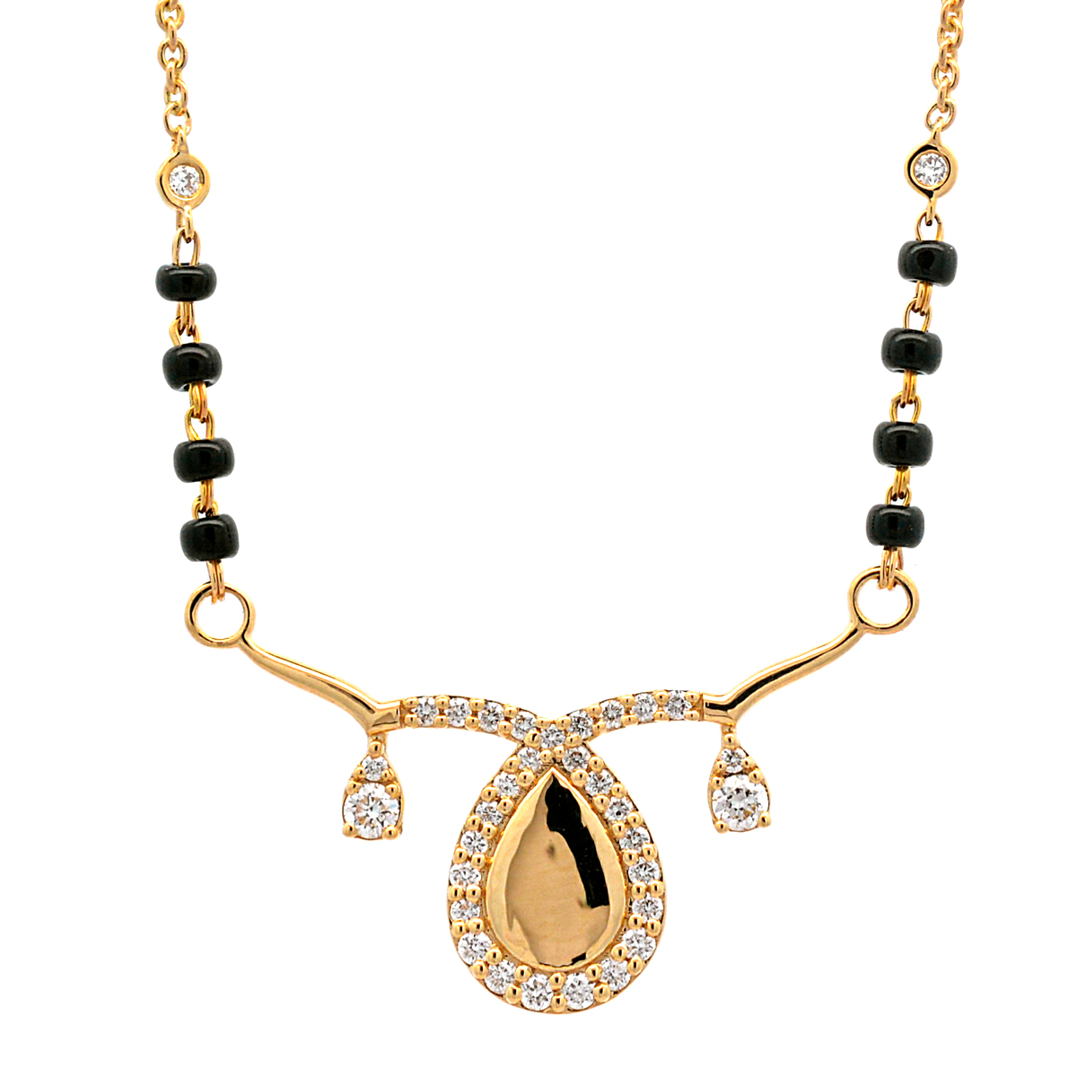 Gold / Platinum Round Cut Diamond Mangalsutra TZ6609