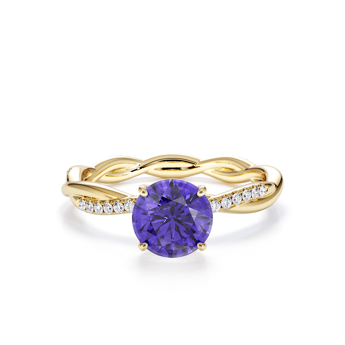 Gold / Platinum Tanzanite and Diamond Engagement Ring RZ3385